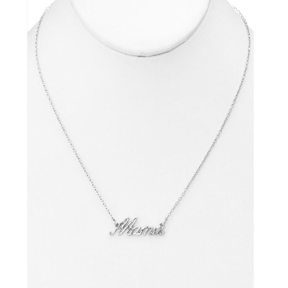 Mama script necklace in silver - Picture 4 of 5